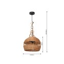 Lampa wisząca VIMINI NATURAL WOOD 1xE27