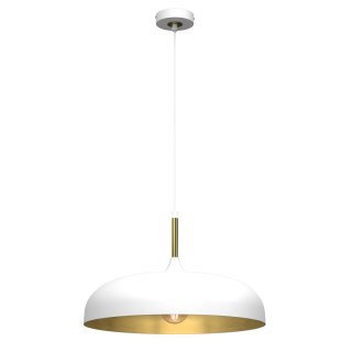 Lampa wisząca Lincoln 1xE27 45cm Biały/Złoty