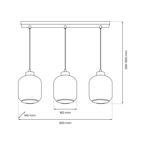 Lampa wisząca SOMBRA SMOKED 3xE27 Lampa wisząca SOMBRA SMOKED 3xE27