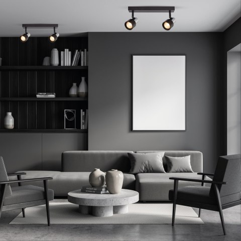 Lampa Sufitowa Cino 2xGU10 Czarny + Chrom Lampa Sufitowa Cino 2xGU10 Czarny + Chrom