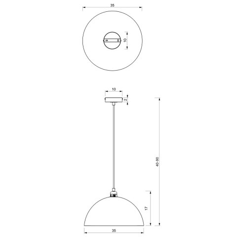 Lampa wisząca Beta Czarny/Biały 1xE27 35cm