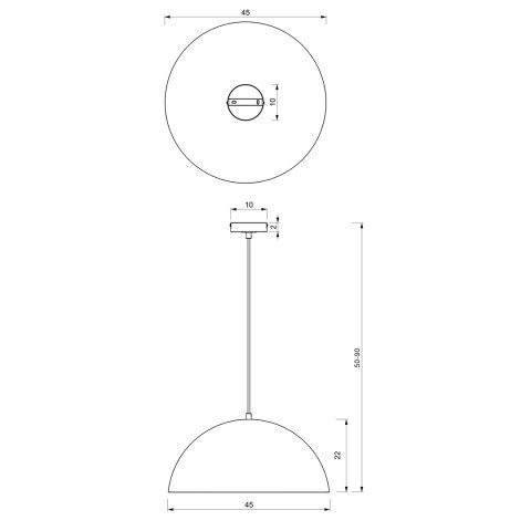 Lampa wisząca Beta Czarny/Biały 1xE27 45cm