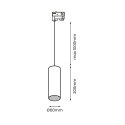 Oprawa Pipe Track Zwis Czarny 1xGU10 3-obwodowy